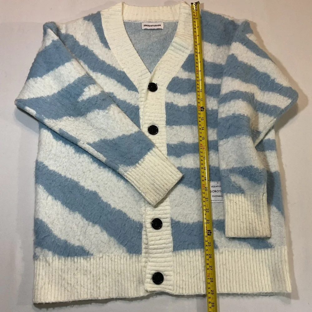 ZBCR Studios White/Blue Design Cardigan (No Tag) Size Large Vegapunk Gorosei - Picture 5 of 7